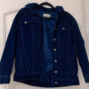 Madewell Blue Oversized Velvet Jacket
